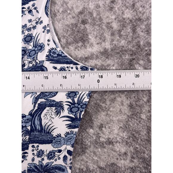 STAUD Wells Dress 10 Womens Blue Toile Cotton Printed Mini - Picture 4 of 8